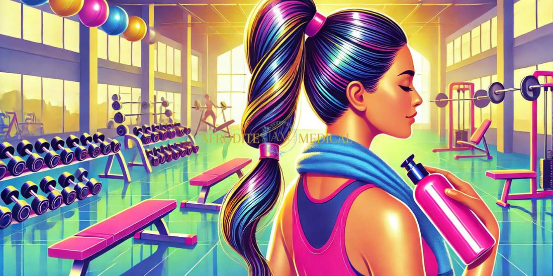 Capelli e Sport - donna che si allena in palestra